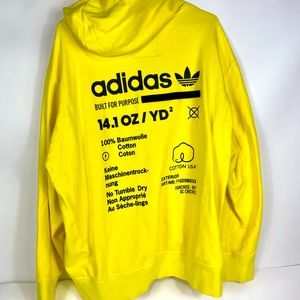 Men Adidas neon yellow zip up hoodie